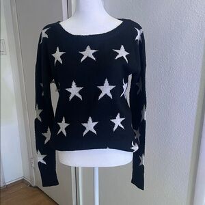Express Black and White Star Sweater